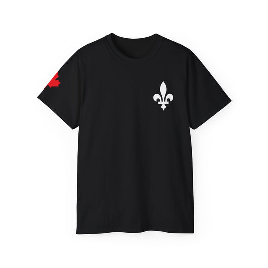 White Quebecois fleur-de-lis x  Maple Leaf