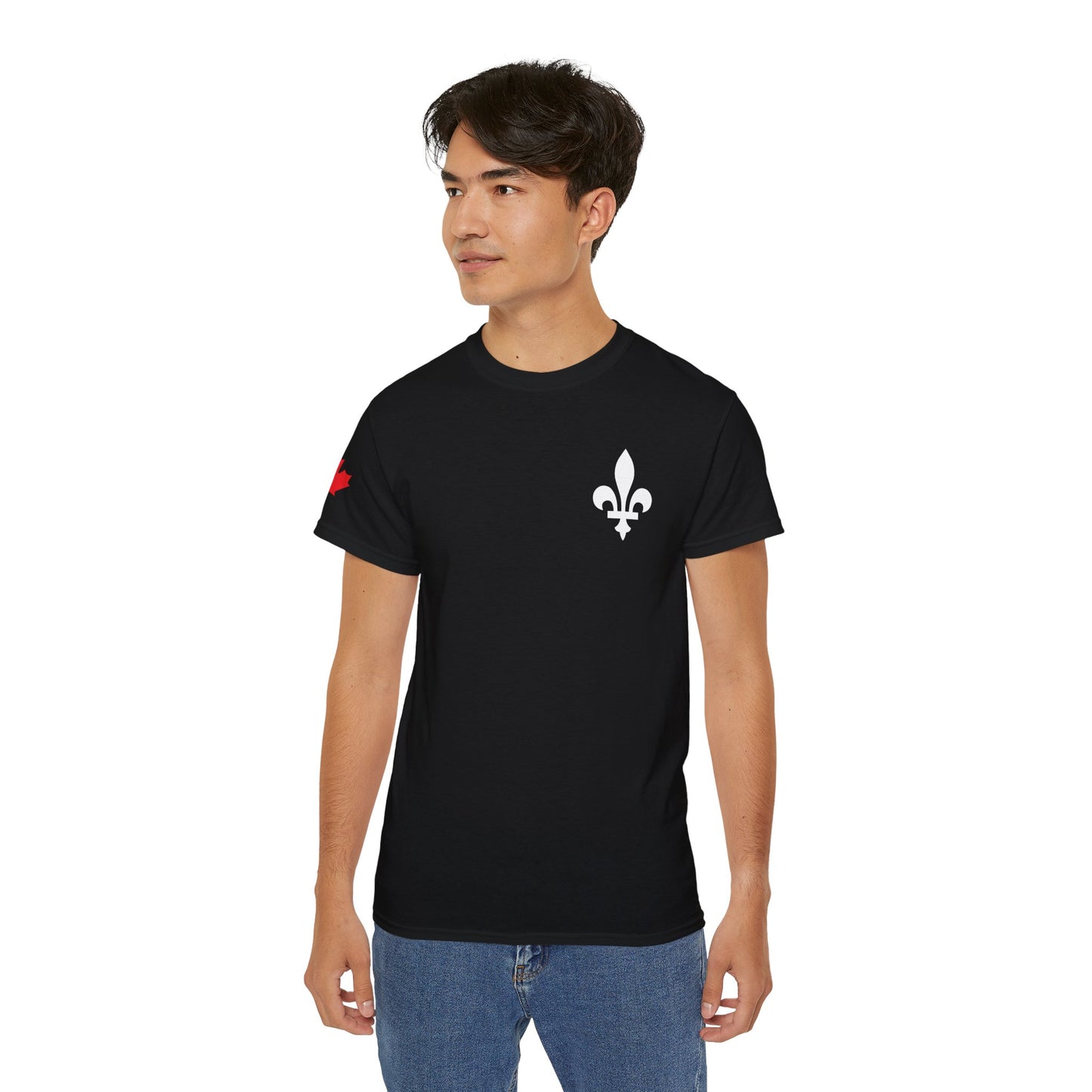 White Quebecois fleur-de-lis x  Maple Leaf